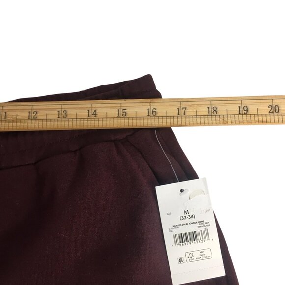 Naruto Shippuden Shorts Mens Medium 32-34 Burgundy Jogger Graphic Ramen Anime - Picture 8 of 15